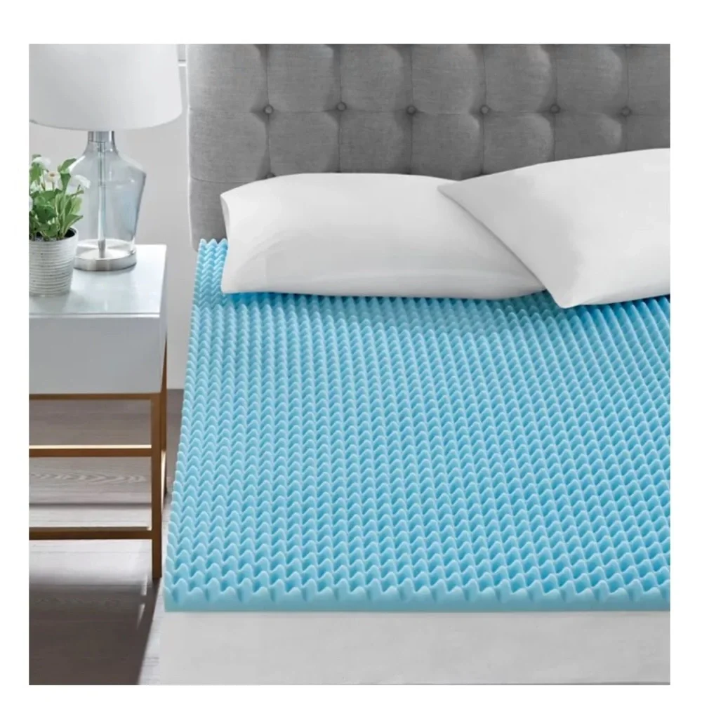 Sleep Philosophy Flexapedic 1.5-Inch Gel Memory Foam Twin Mattress Topper Blue - Picture 3 of 6
